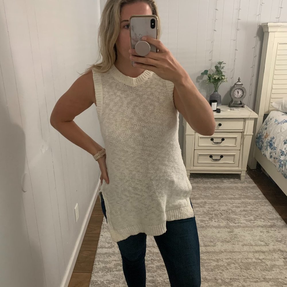 LOFT White Sweater Tank